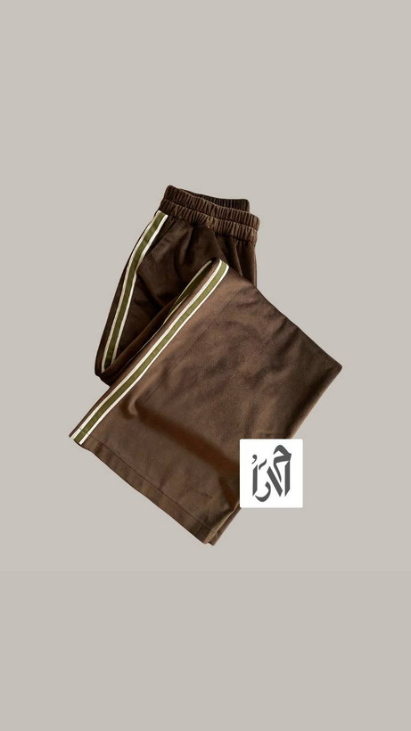 ست بامبر و شلوار زنانه مخمل قهوه ای