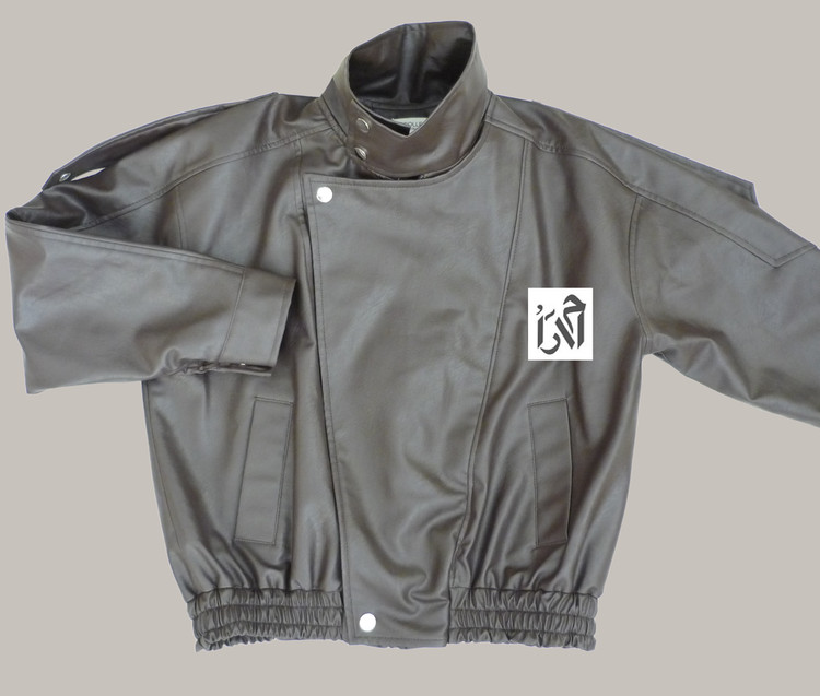 کت چرم زنانه مشکی یقه چپ و راستی