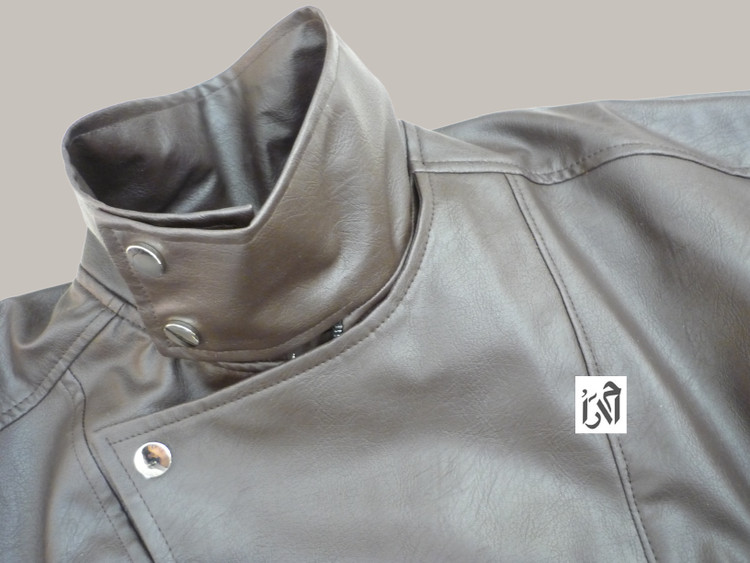 کت چرم زنانه مشکی یقه چپ و راستی