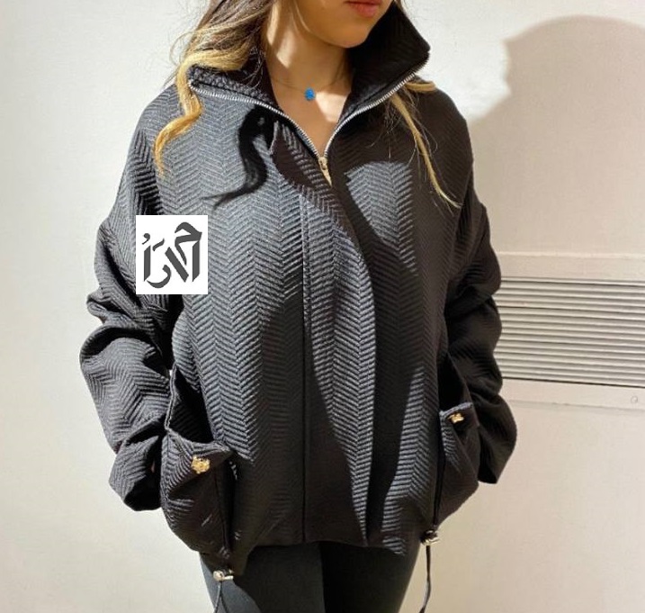 کاپشن زنانه ژاکارد طرح برجسته