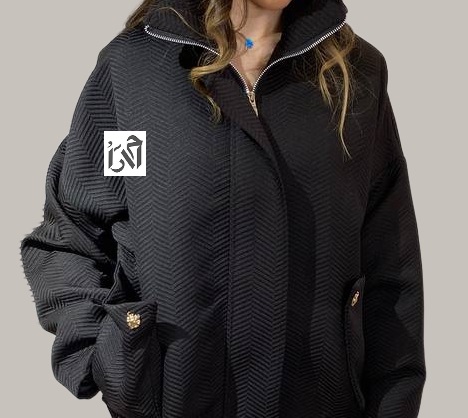 کاپشن زنانه ژاکارد طرح برجسته