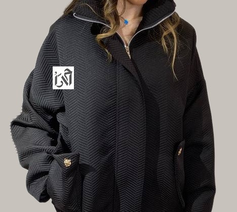 کاپشن زنانه ژاکارد طرح برجسته