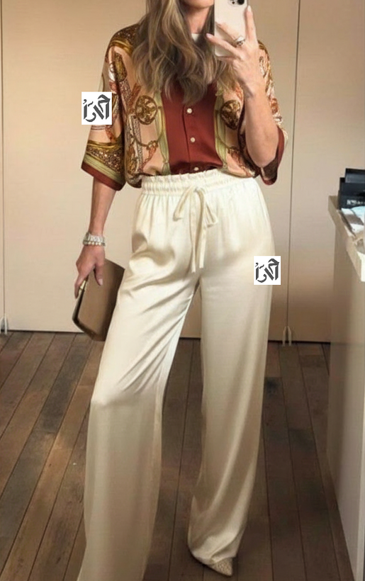 شومیز ساتن باروک اجری