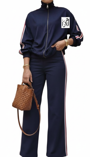 ست بامبر و شلوار زنانه مخمل سورمه ای