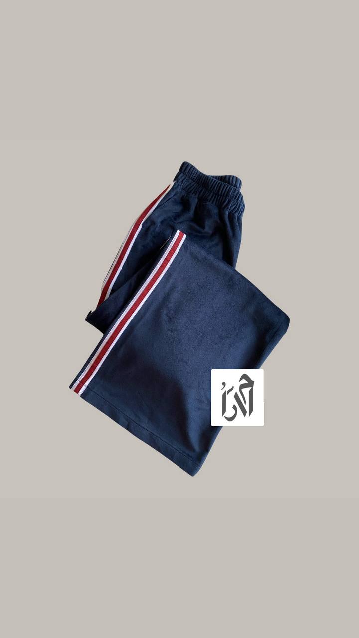 ست بامبر و شلوار زنانه مخمل سورمه ای