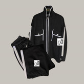 ست بامبر و شلوار زنانه مخمل مشکی با نواردوزی سفید