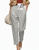 شلوار زنانه کرپ اوکیا طوسی مدل سمبادی