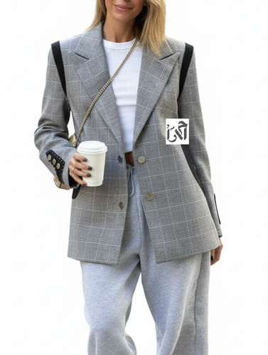 کت زنانه لینن چهارخانه