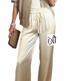 شلوار زنانه ساتن شیری