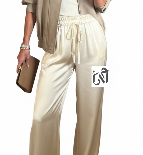 شلوار زنانه ساتن شیری