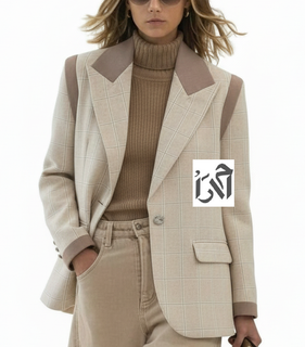 کت زنانه لینن چهارخانه